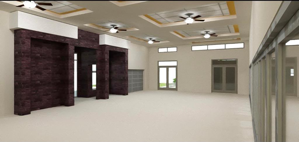 Interior rendering of the multi-purpose event hall